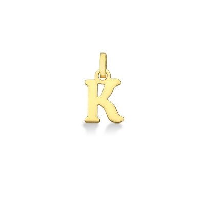 Pendant with initial letter E  in uppercase in 18k yellow gold