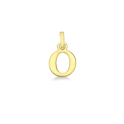 Pendant with initial letter O in uppercase in 18k yellow gold