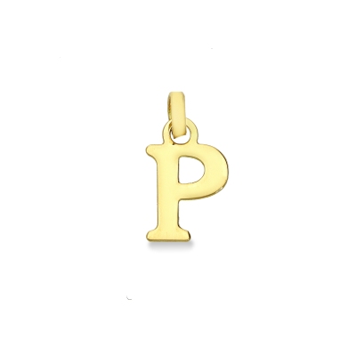 Pendant with initial letter P in uppercase in 18k yellow gold