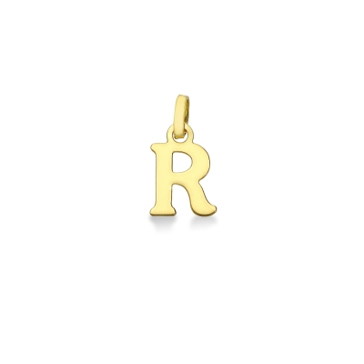 Pendant with initial letter R in uppercase in 18k yellow gold