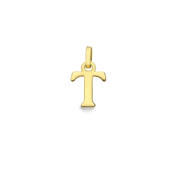 Pendant with initial letter T in uppercase in 18k yellow gold