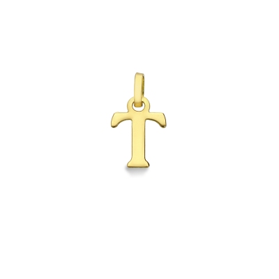 Pendant with initial letter T in uppercase in 18k yellow gold