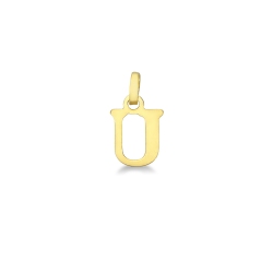 Pendant with initial letter U in uppercase in 18k yellow gold