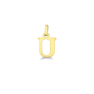 Pendant with initial letter U in uppercase in 18k yellow gold