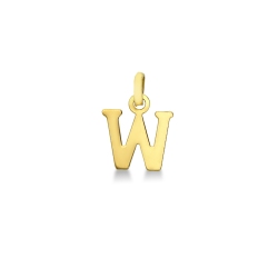 Pendant with initial letter W in uppercase in 18k yellow gold