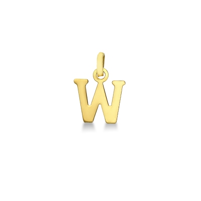 Pendant with initial letter W in uppercase in 18k yellow gold