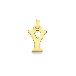 Pendant with initial letter Y in uppercase in 18k yellow gold