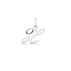Pendant with initial letter X in italic in 18k white gold