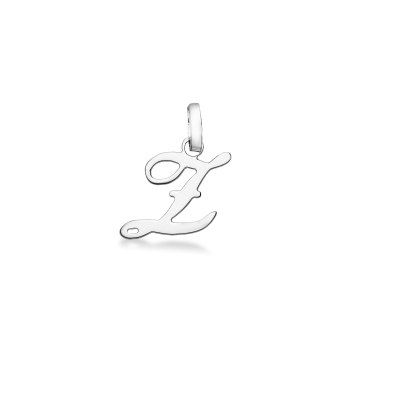 Pendant with initial letter Z in italic in 18k white gold