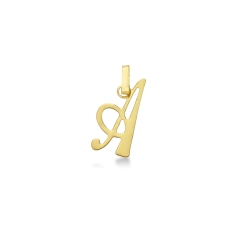 Pendant with initial letter A in italic in 18k yellow gold