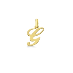 Pendant with initial letter G in italic in 18k yellow gold
