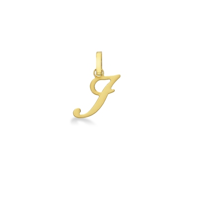 Pendant with initial letter I in italic in 18k yellow gold