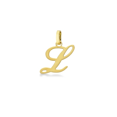 Pendant with initial letter L in italic in 18k yellow gold