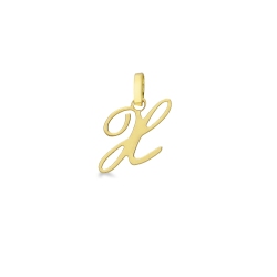 Pendant with initial letter X in italic in 18k yellow gold