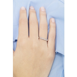 White gold 18k 7 diamond half eternity ring 0,25 ct 2
