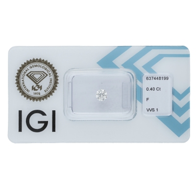 IGI Certified Diamond CT 0.40 F VVS 1