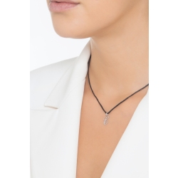 Pendant with initial letter E in italic in 18k white gold 2