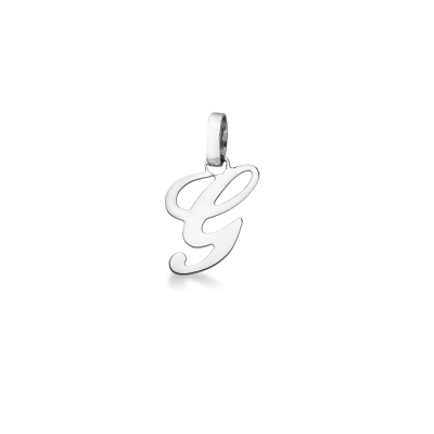 Pendant with initial letter G in italic in 18k white gold