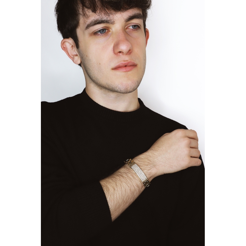 18k yellow gold zircons men bracelet 18k yellow gold zircons men bracelet