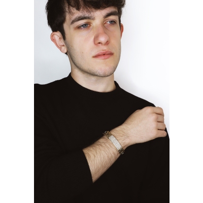 18k yellow gold zircons men bracelet