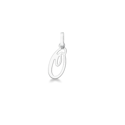 Pendant with initial letter O in italic in 18k white gold