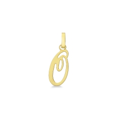 Pendant with initial letter O in italic in 18k yellow gold