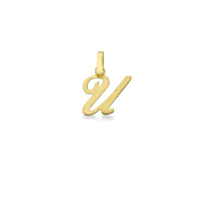 Pendant with initial letter U in italic in 18k yellow gold