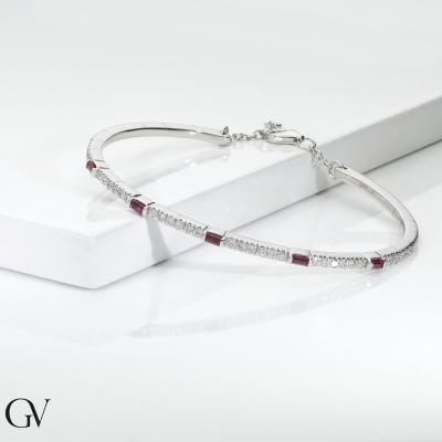 18k white gold bracelet with rubies and diamonds