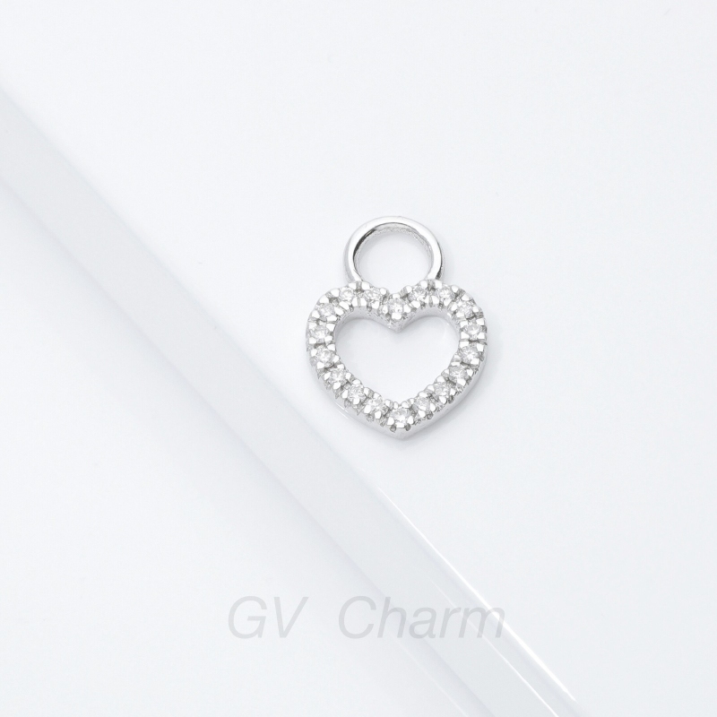 Heart charm in white gold 750 with diamonds Heart charm in white gold 750 with diamonds