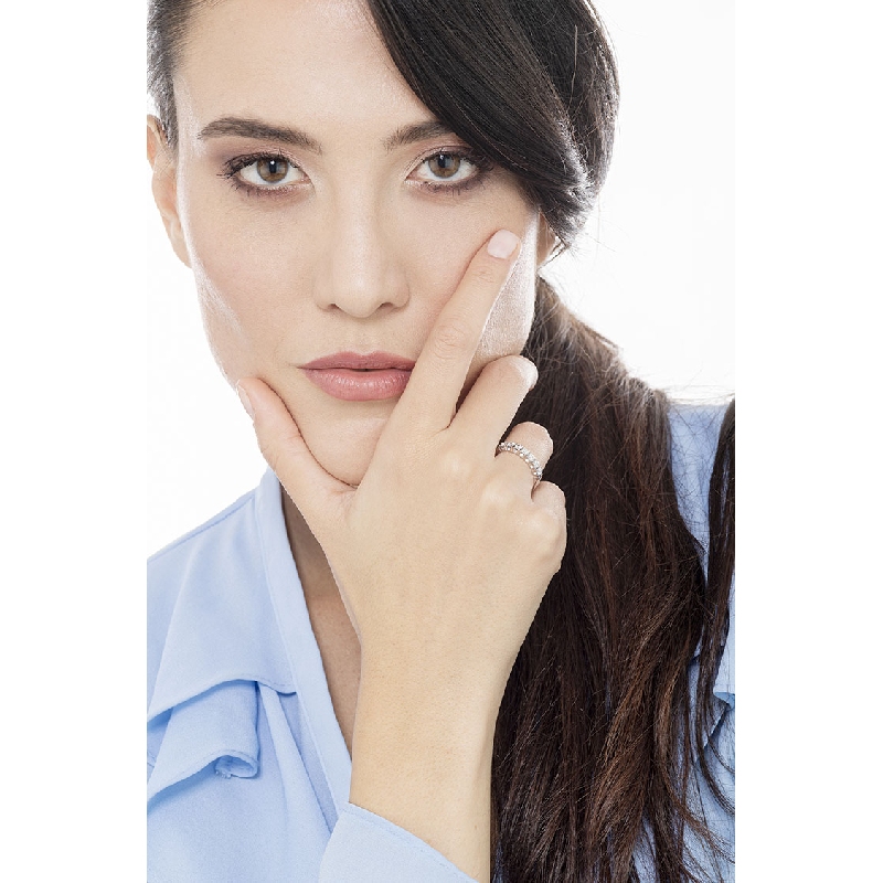 White gold 18k 7 diamonds half eternity ring ct 0,60 