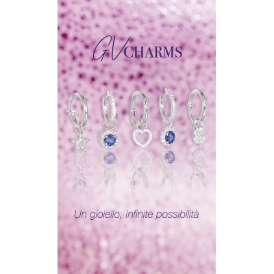 Single hoop earring in white gold 750