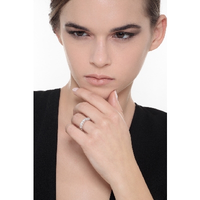 7 diamonds half eternity ring white gold 18k 1,20 ct