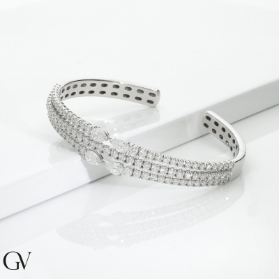 18k white gold rigid bracelet with diamonds