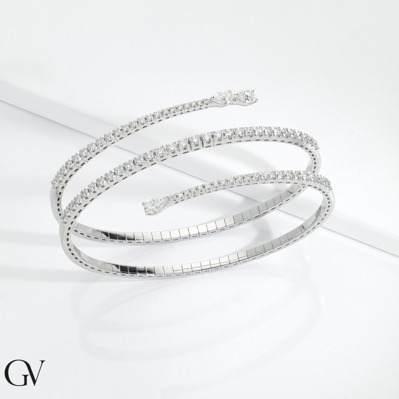 Spring bracelet in white gold 18k with diamonds Spring bracelet in white gold 18k with diamonds