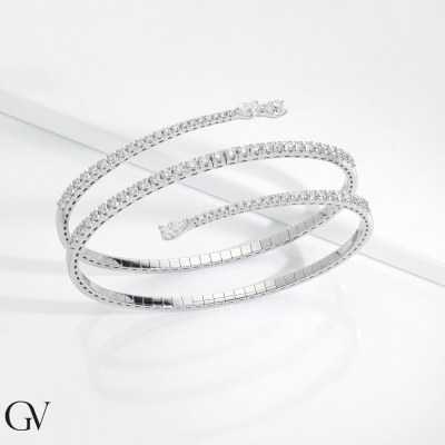 Spring bracelet in white gold 18k with diamonds