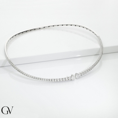 Chocker neckace in white gold 750 with diamonds