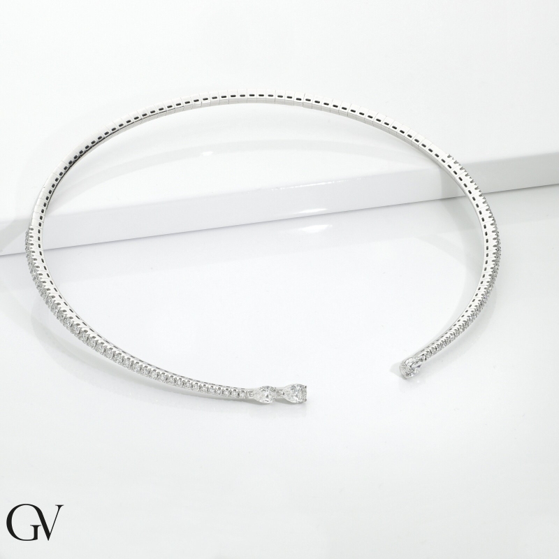 Choker necklace in white gold 18k with diamonds Choker necklace in white gold 18k with diamonds