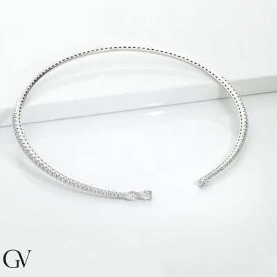 Choker necklace in white gold 18k with diamonds
