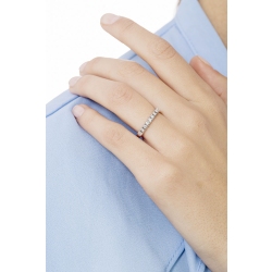 White gold 18k 9 diamonds half eternity ring ct 0,25 2