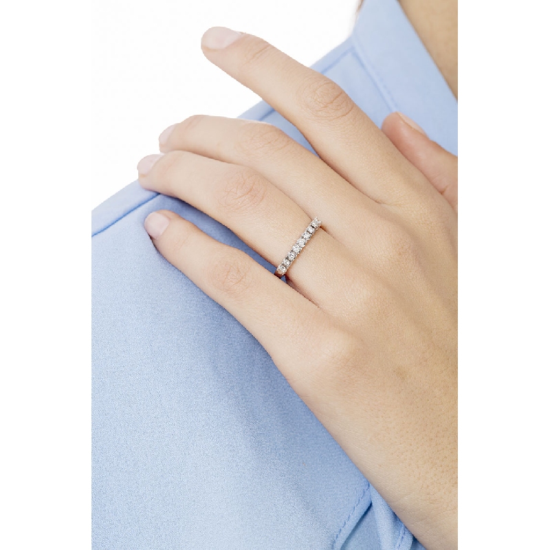 White gold 18k 9 diamonds half eternity ring ct 0,25 White gold 18k 9 diamonds half eternity ring ct 0,25