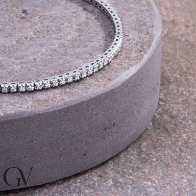 Diamonds tennis bracelet in white gold 18k