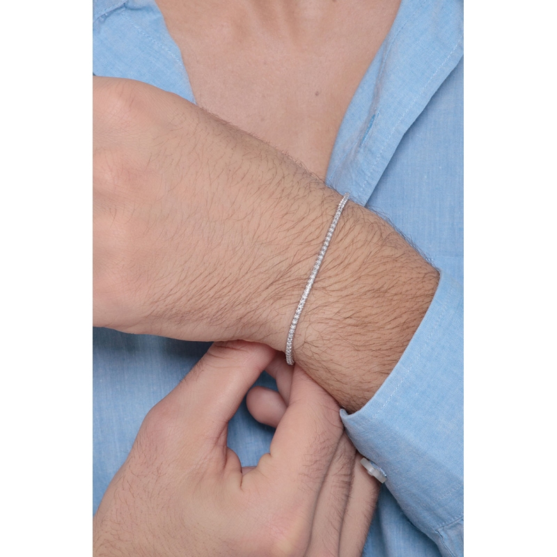 Diamonds tennis bracelet in white gold 18k