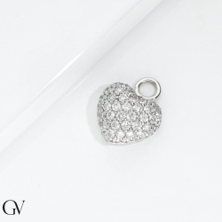 Diamond charm heart pavè with diamonds 2