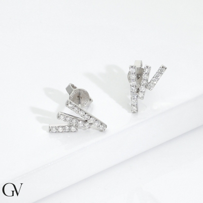 Diamond earrings in white gold 18k