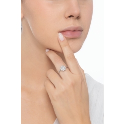 Flower ring in white gold 18k diamonds 2