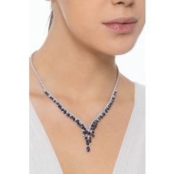 Design tennis necklace with blue sapphires and diamonds 2