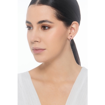 18k white gold earrings with rubies and diamonds