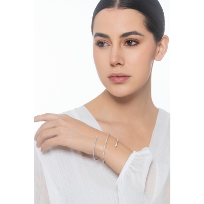 Spring diamonds bracelet in white gold 18k