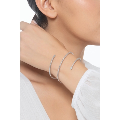 Spring diamonds bracelet in white gold 18k