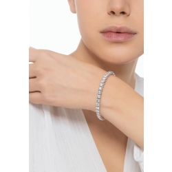 Bracelet semi rigid in white gold 750 with graduated diamonds 2